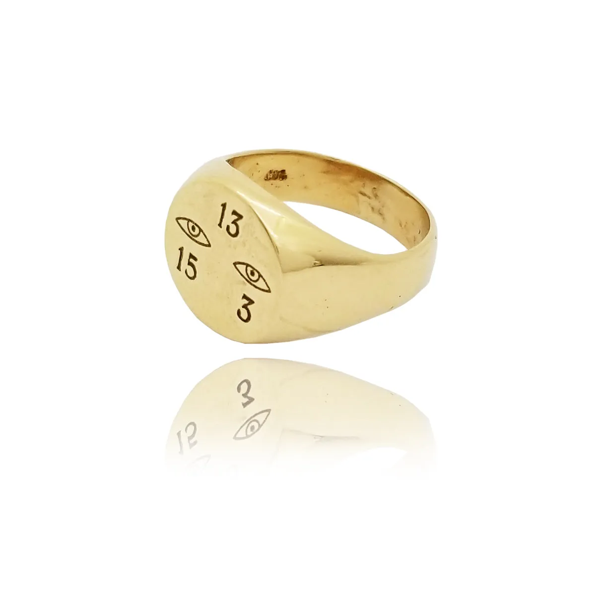 15-13-3 Eyes Yellow Gold Ring (14K)