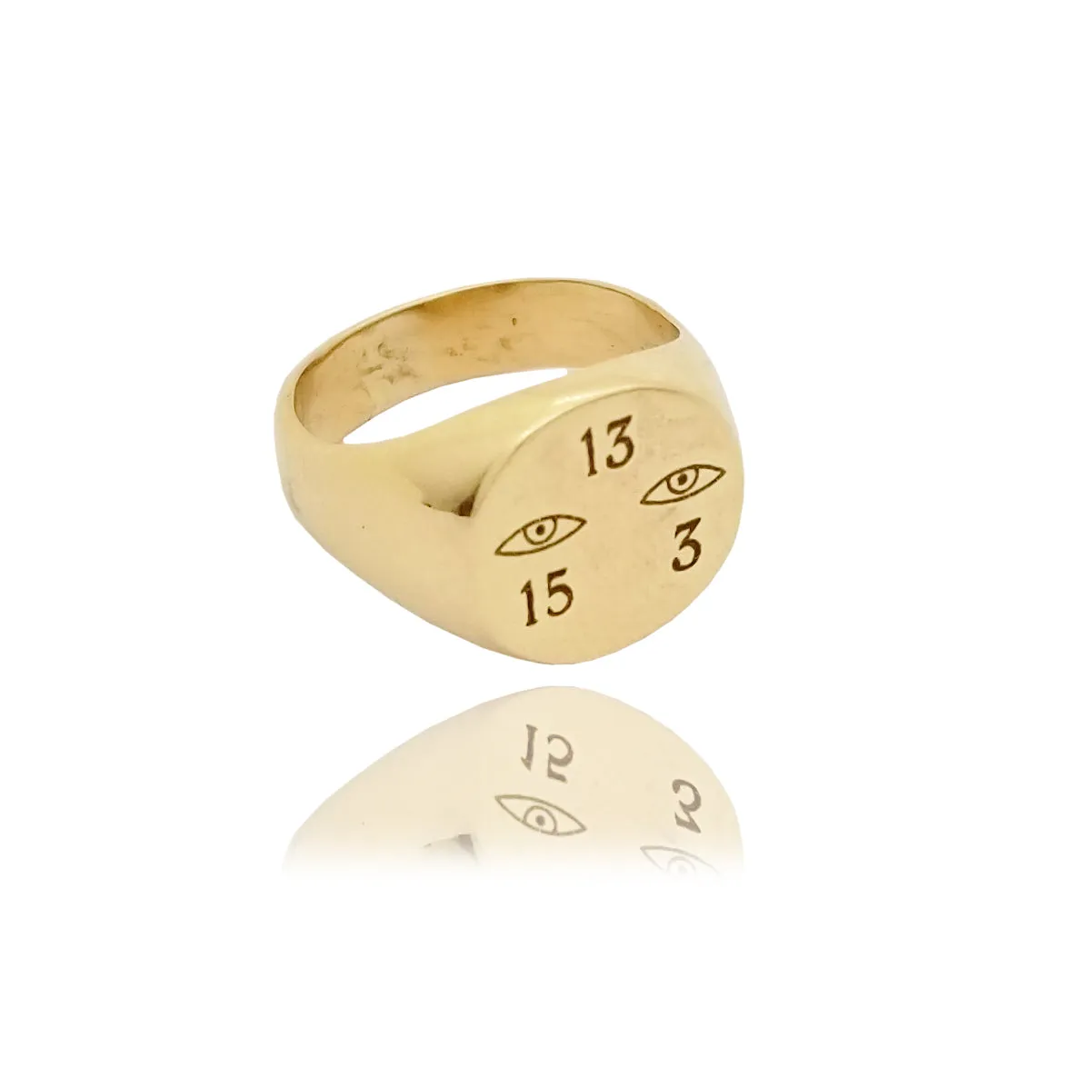 15-13-3 Eyes Yellow Gold Ring (14K)