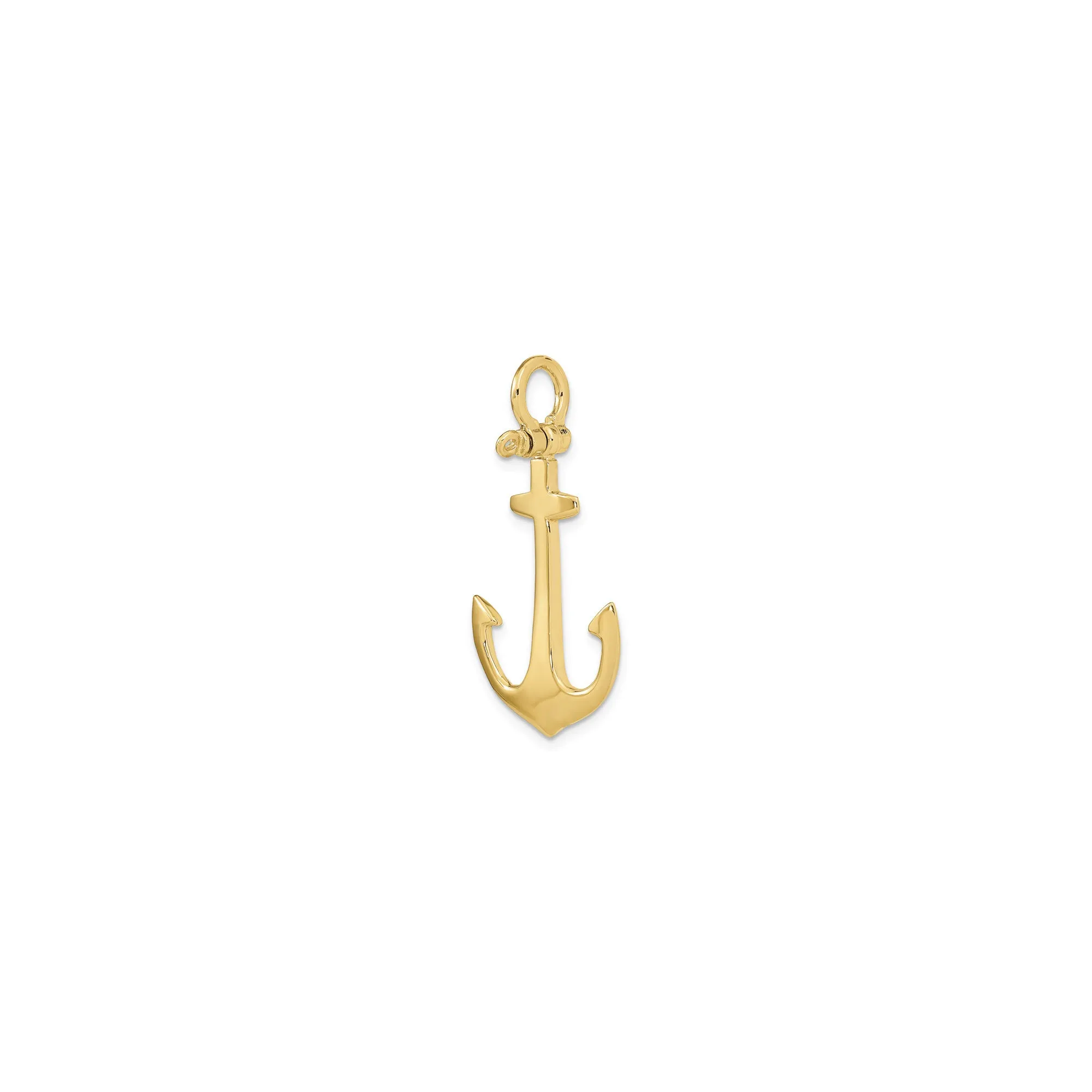 3D Anchor Pendant (14K)