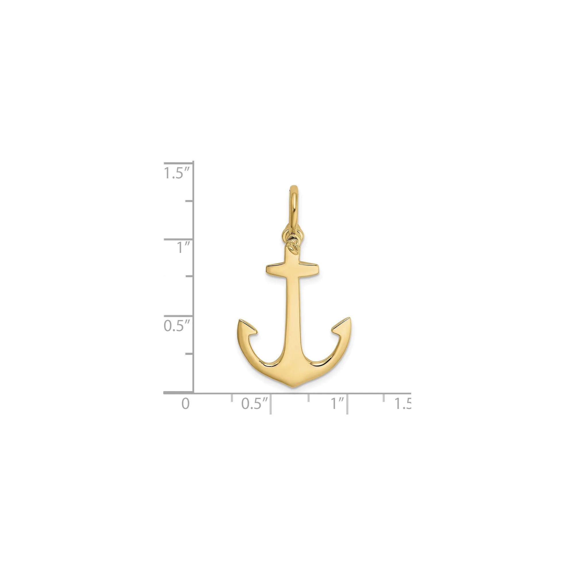 3D Anchor Pendant (14K)