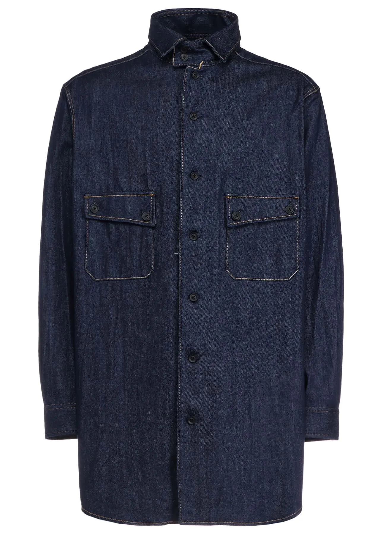 8OZ DENIM STAND COLLAR SHIRT