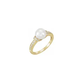 Accented Pearl Ring (14K)