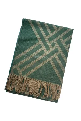 Argyle Woollen Stole - Emerald