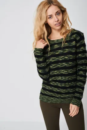 Army Stripe Mohair And Knit Jumper Ex-Branded