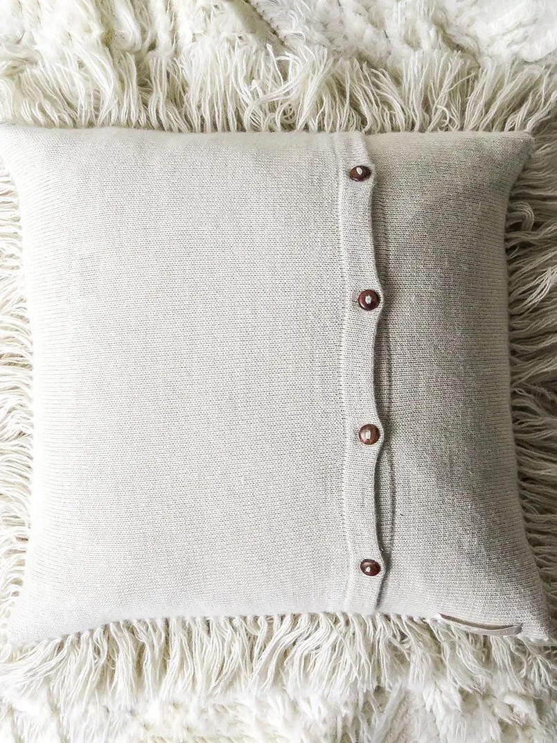 Baby Alpaca Shag Pillow in Natural