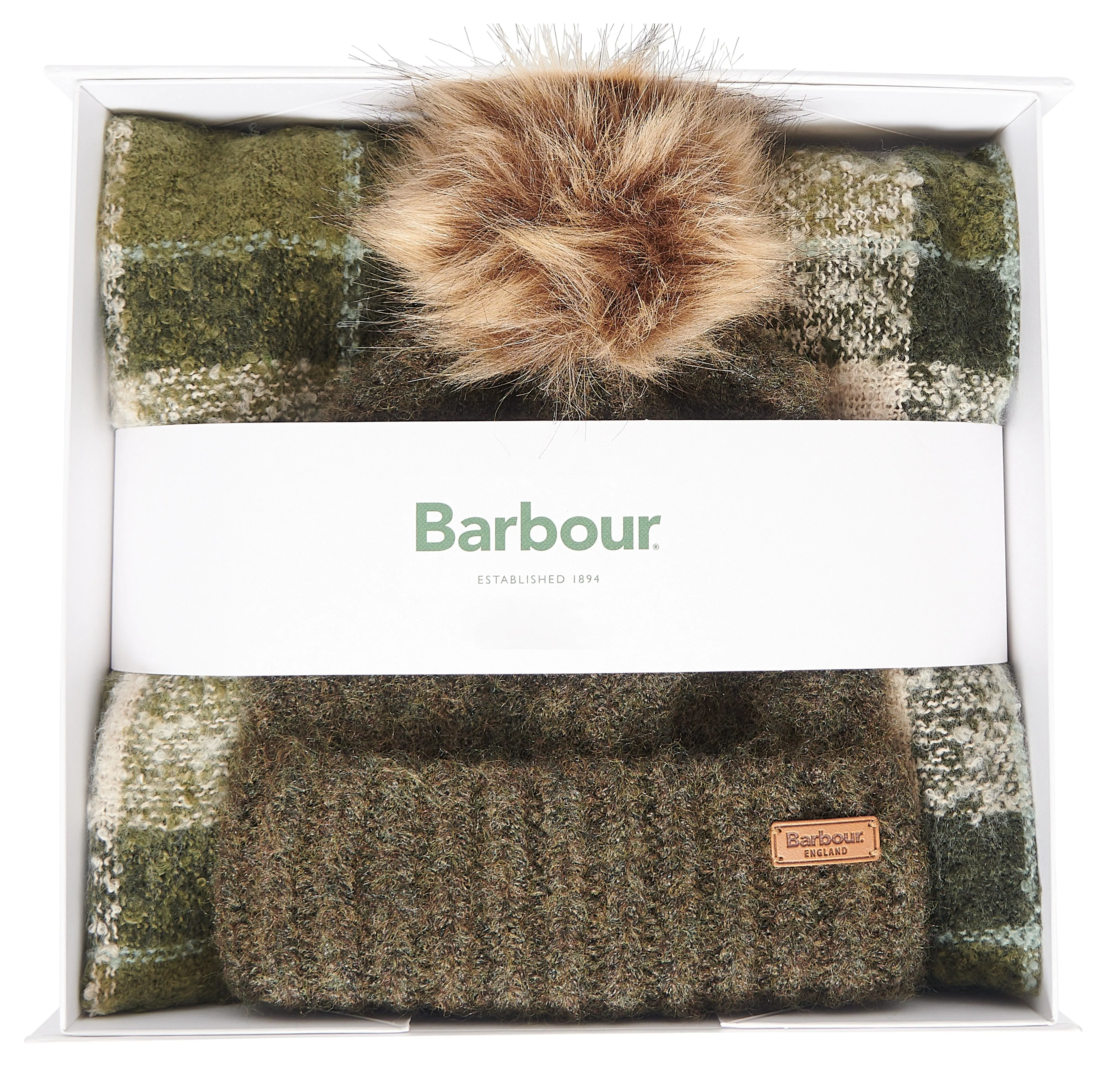 Barbour Saltburn Beanie and Scarf Gift Set