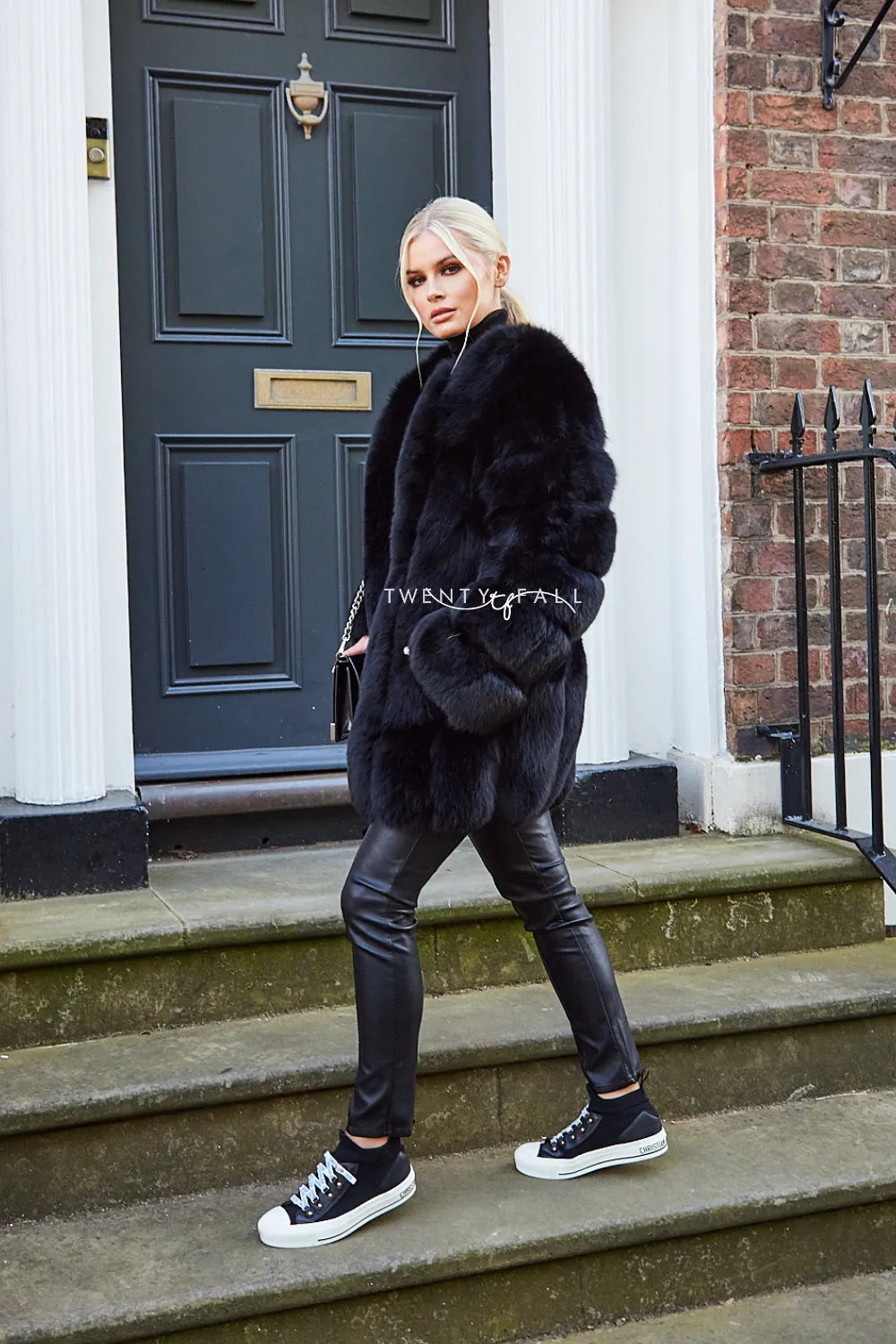 Black Long Fox Fur Coat