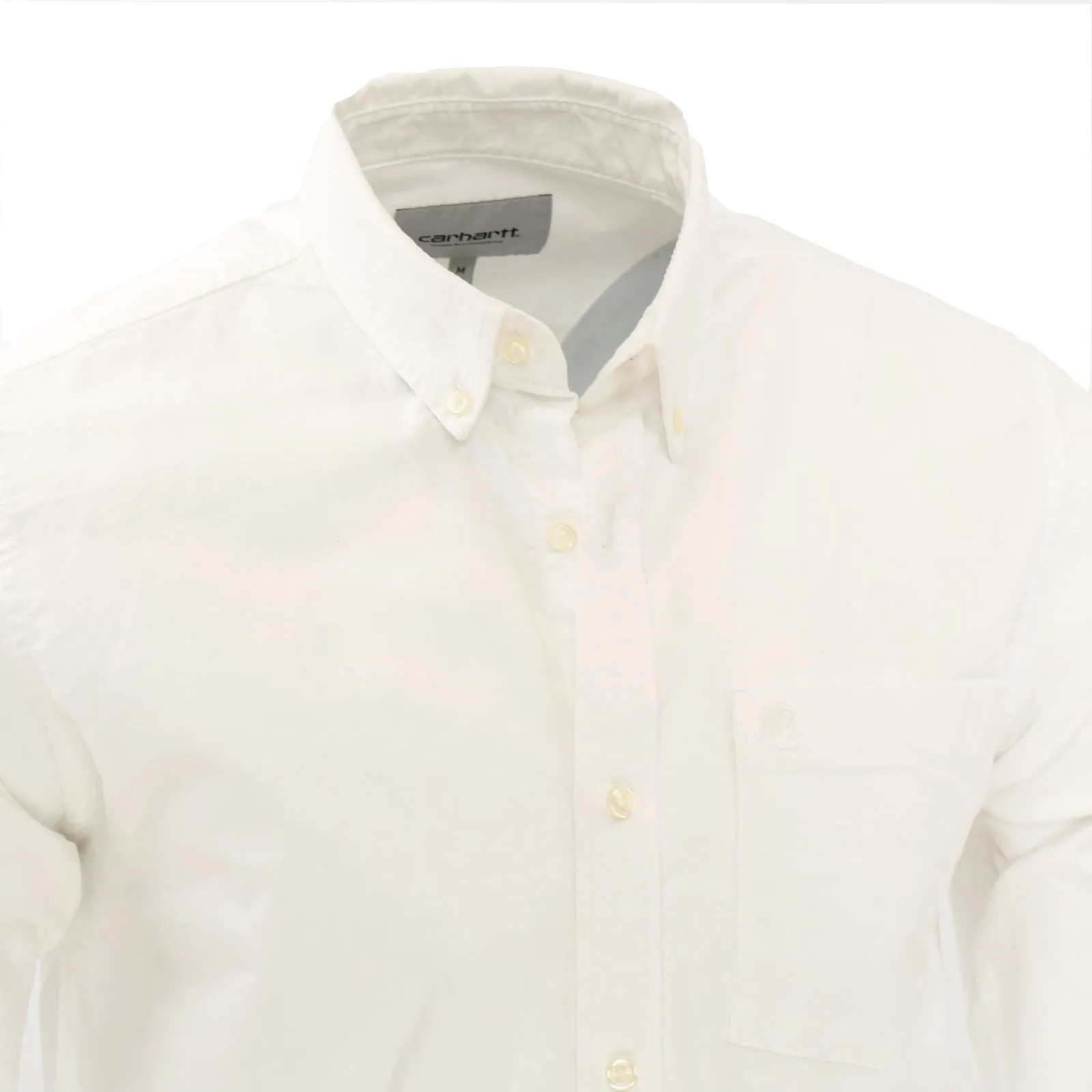 Carhartt WIP Men Oxford Shirt White Long Sleeve Button-Up Tops