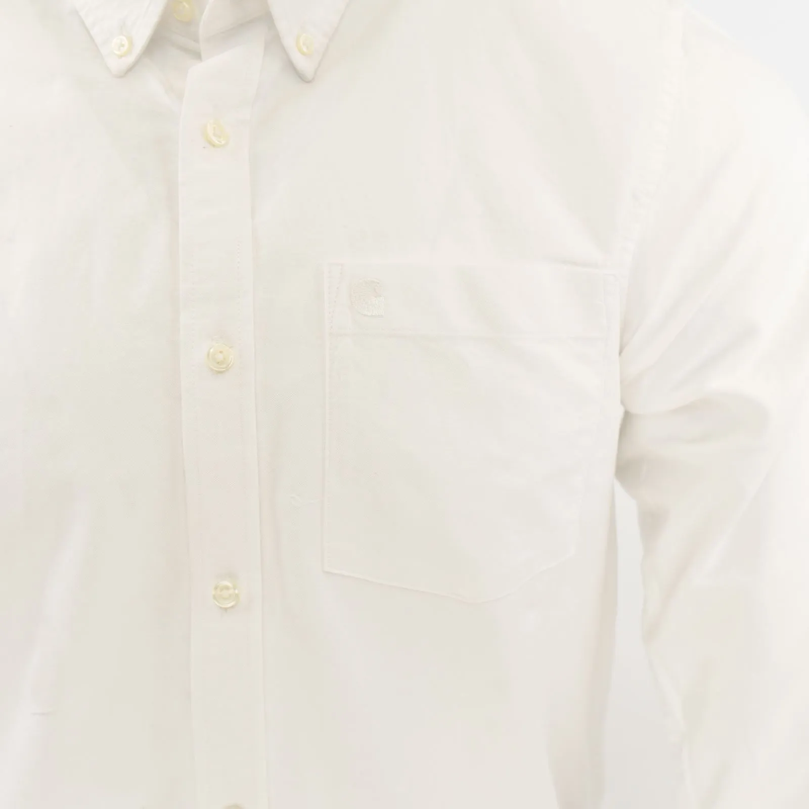 Carhartt WIP Men Oxford Shirt White Long Sleeve Button-Up Tops