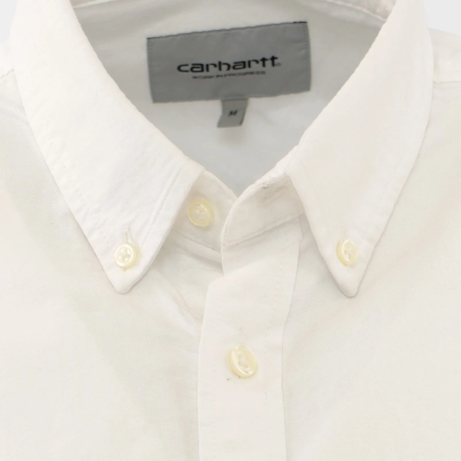 Carhartt WIP Men Oxford Shirt White Long Sleeve Button-Up Tops