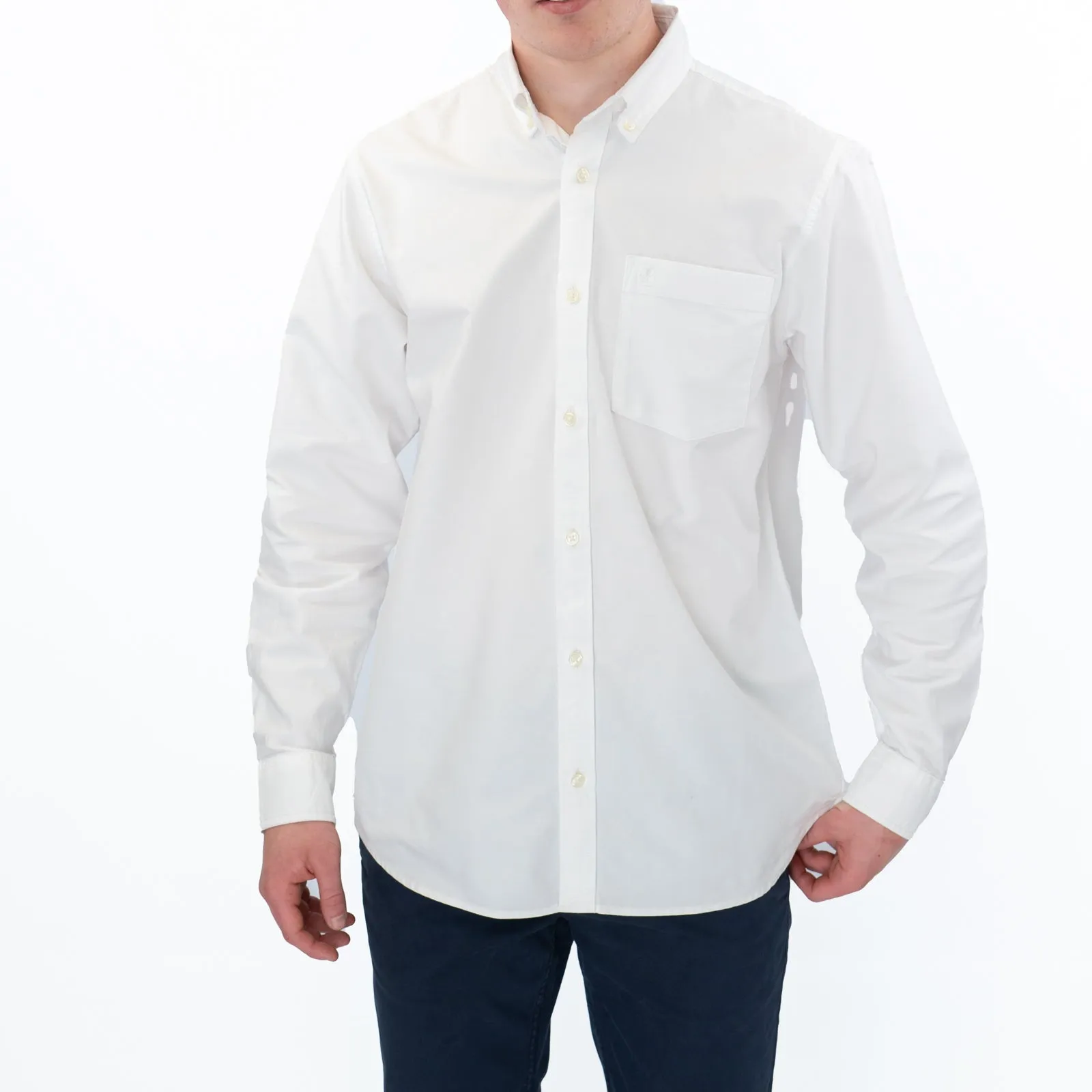 Carhartt WIP Men Oxford Shirt White Long Sleeve Button-Up Tops