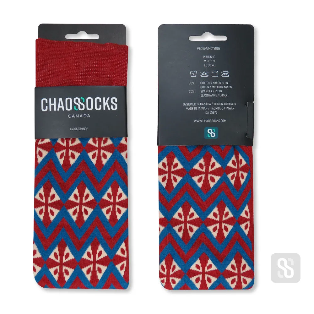 Chaossocks - 3color diamonds-mens burgundy