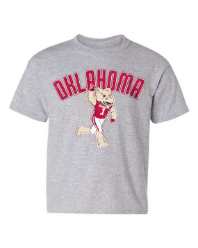 Children's OU Cartoon Mascot Gray Tee