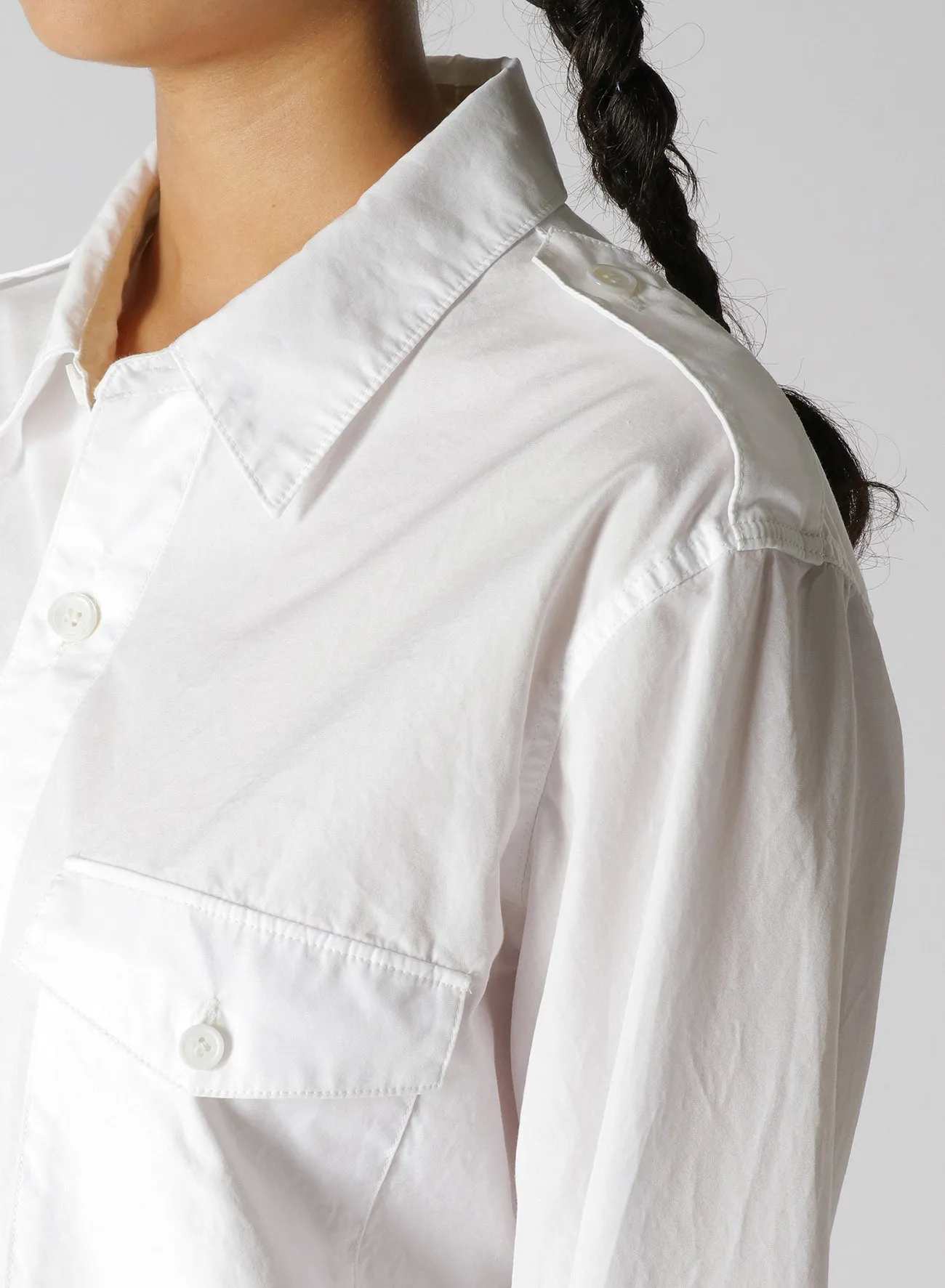 COTTON BROADCLOTH SHIRT WITH EPAULETTES