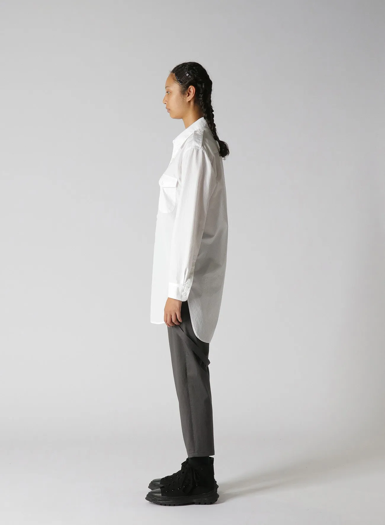 COTTON BROADCLOTH SHIRT WITH EPAULETTES