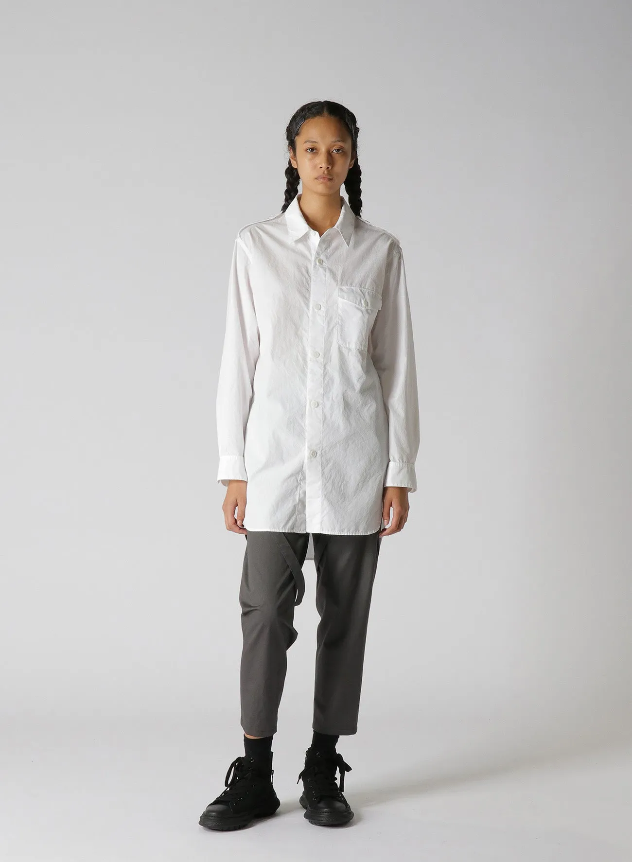 COTTON BROADCLOTH SHIRT WITH EPAULETTES