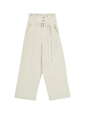 COTTON CHAMBRAY HIGH WAIST PANTS