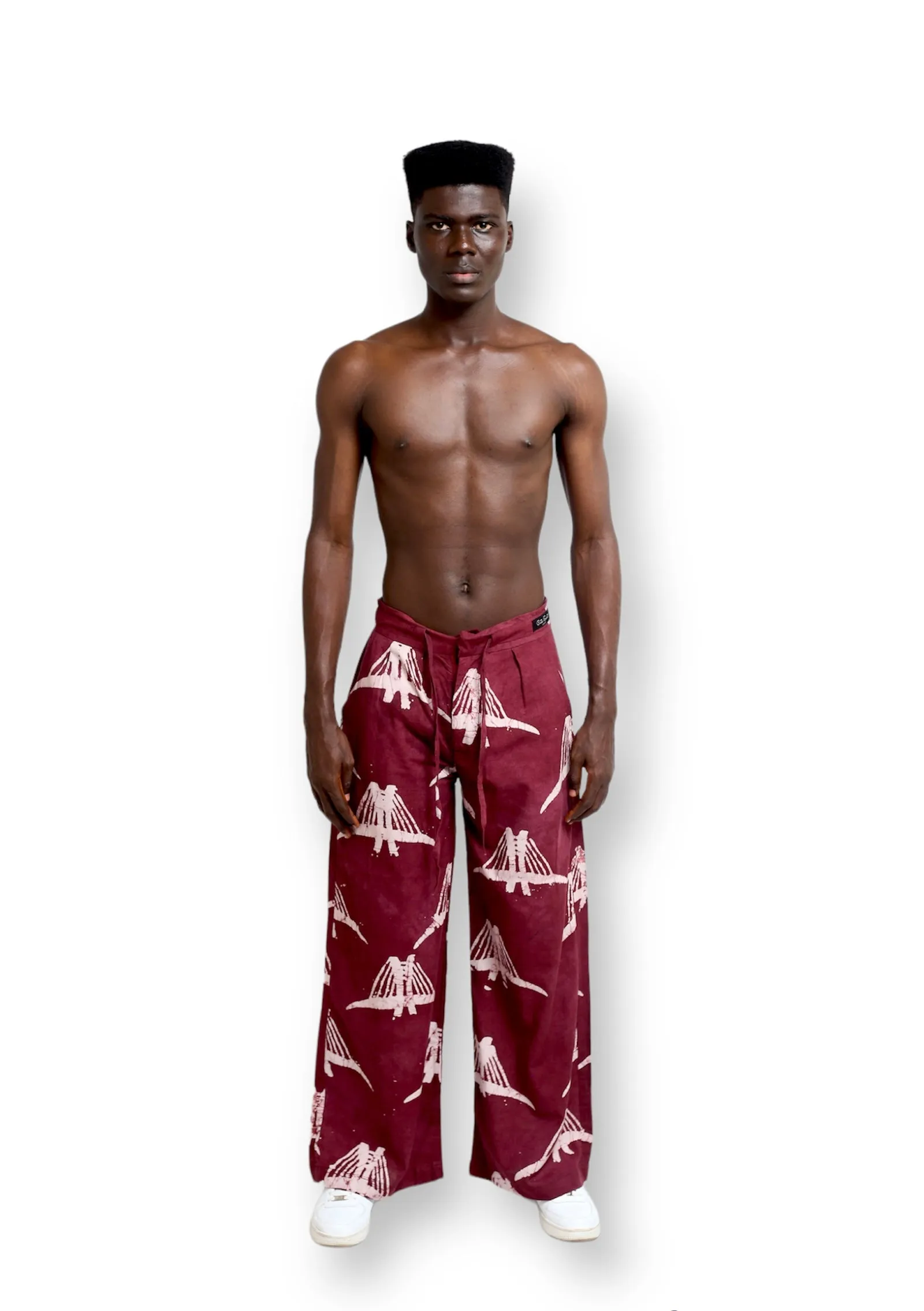 Cute Saint Ofin Burgundy Cotton Trouser