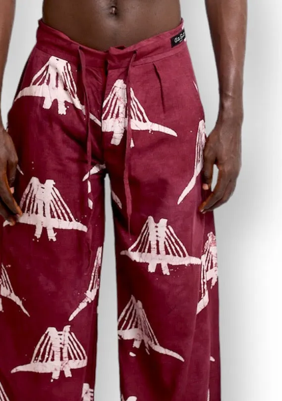 Cute Saint Ofin Burgundy Cotton Trouser