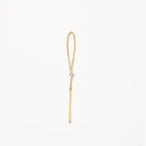 Diamond Lariat Y Single Threader in 10k Gold