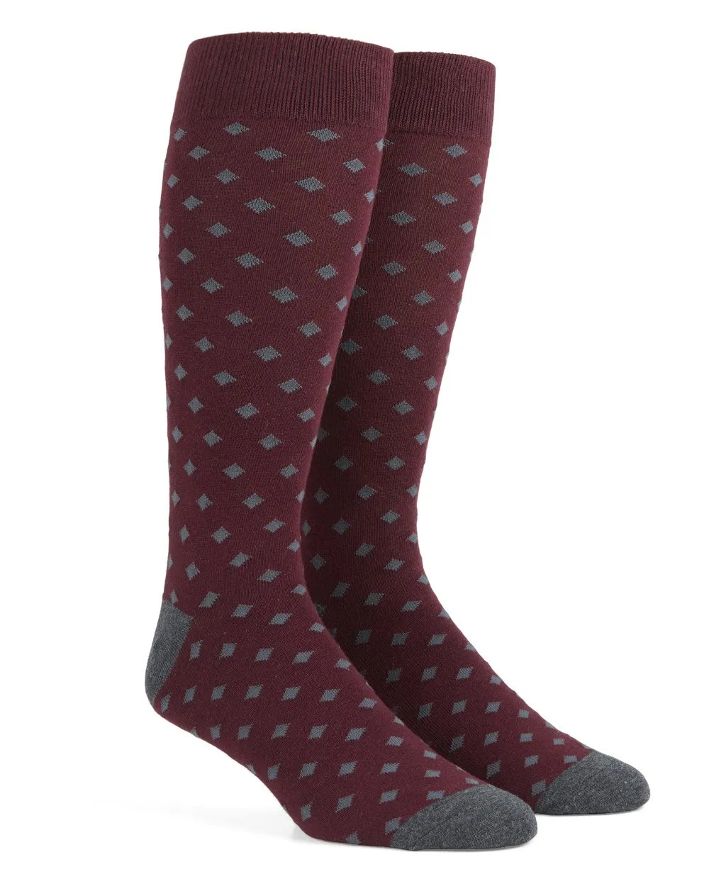 Diamonds Burgundy Dress Socks