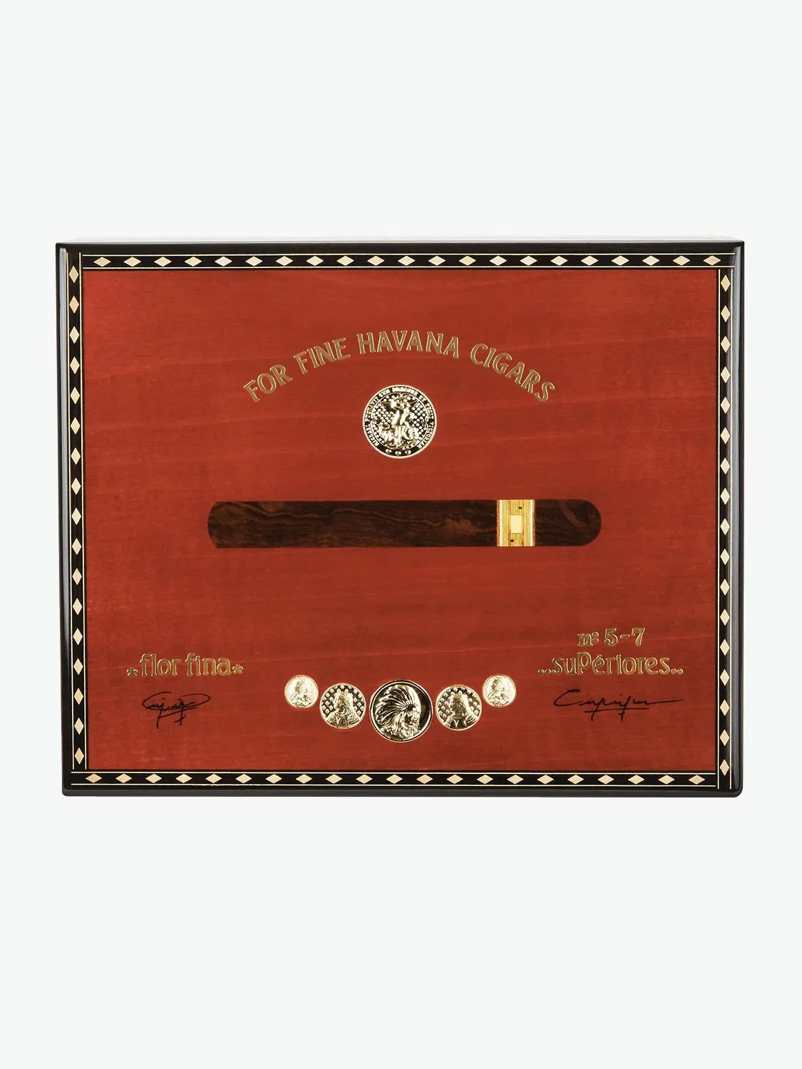 Elie Bleu Medal Cigar Humidor Red