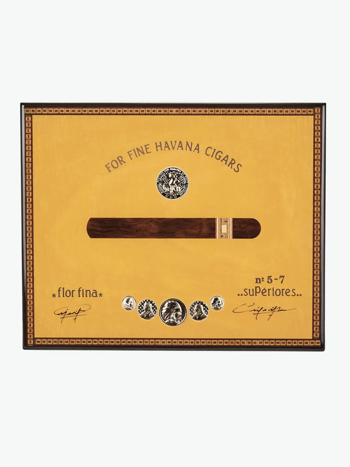 Elie Bleu Medal Cigar Humidor Yellow