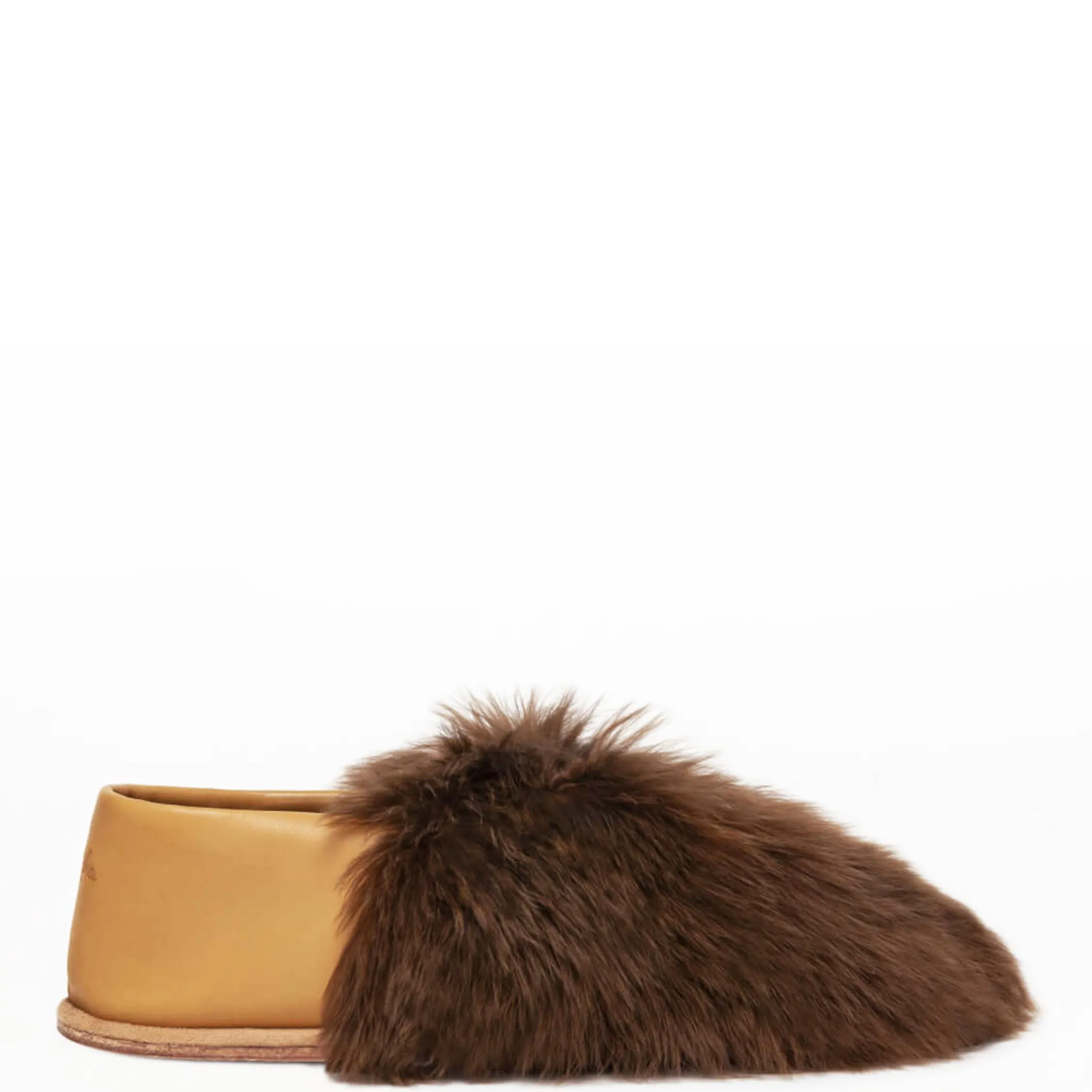 ETHICALLY AND CRUELTY FREE ALPACA FUR SLIPPERS IN CHOCOLATE