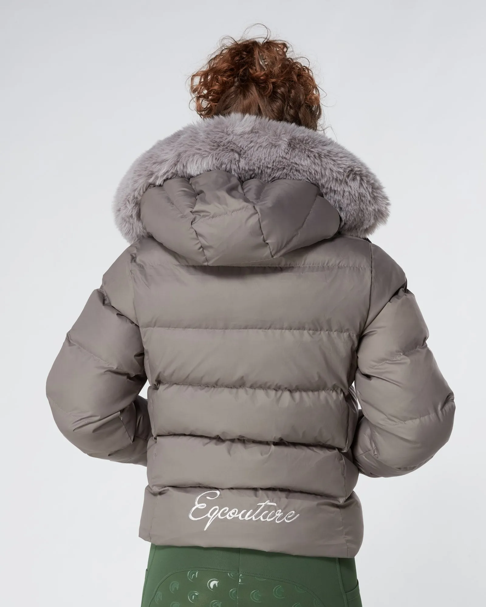 Exclusive Short Grey Puffer Coat 3.0 / Jacket - Detachable Hood & Faux Fur