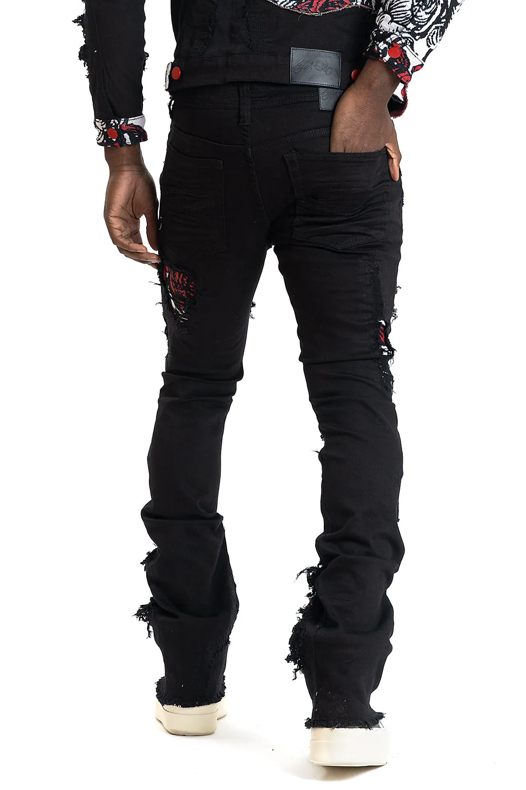 F1944 Cashay Tapestry Denim Jeans - Black