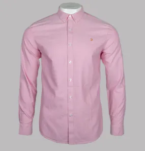 Farah Brewer Slim Fit Oxford Shirt Coral Pink