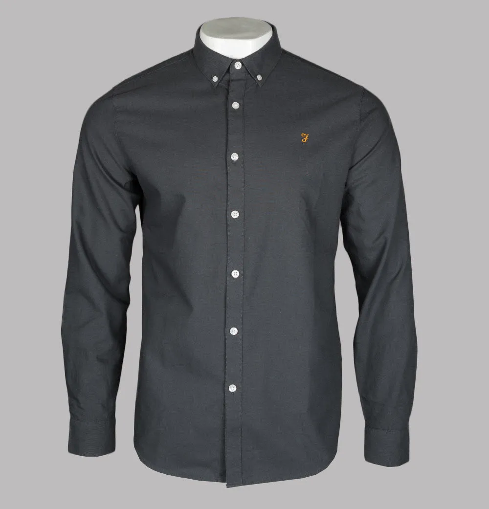 Farah Brewer Slim Fit Oxford Shirt Farah Grey