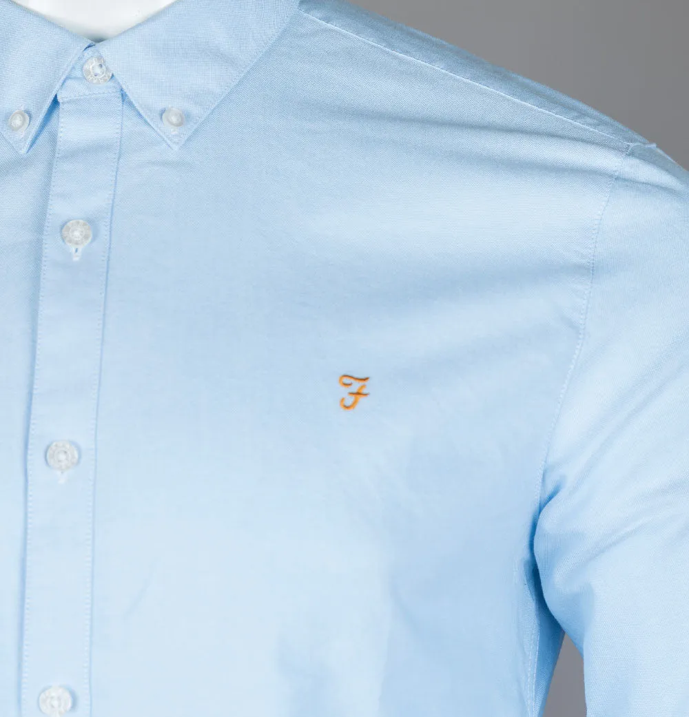 Farah Brewer Slim Fit Oxford Shirt Sky Blue