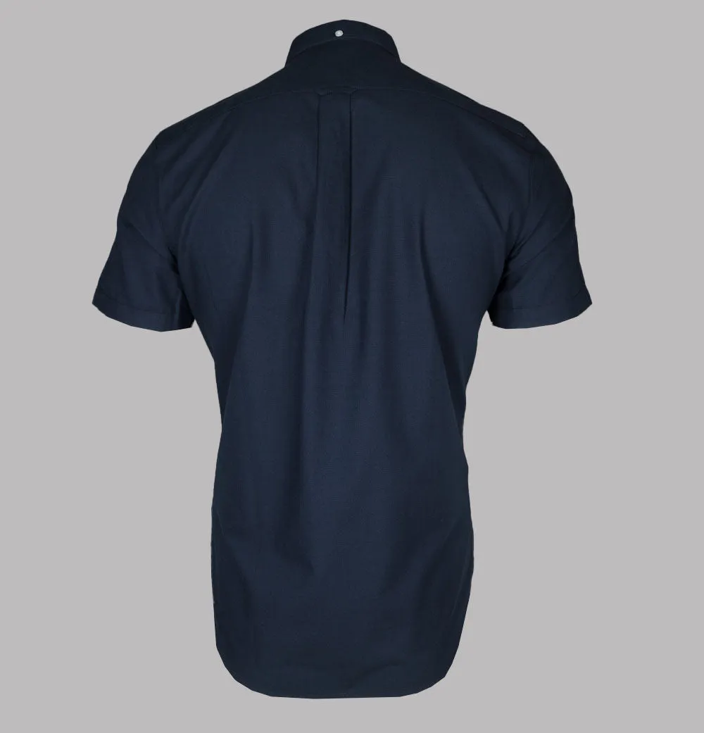 Farah Brewer Slim Fit S/S Oxford Shirt Navy