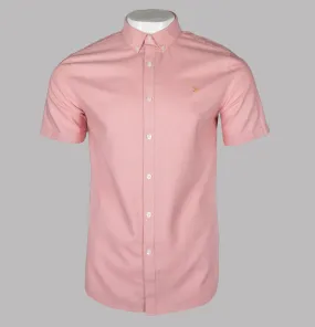 Farah Brewer Slim Fit S/S Oxford Shirt Pink Rose