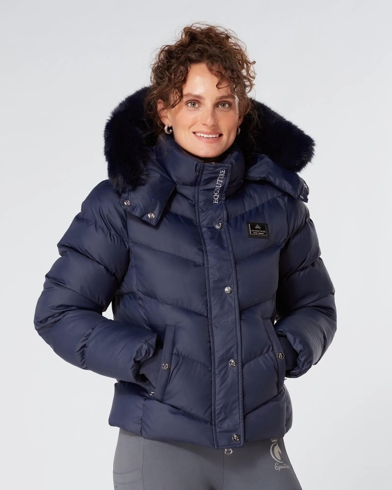 **FLAWED**Exclusive Short Navy Puffer Coat 3.0 / Jacket - Detachable Hood & Faux Fur