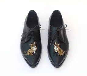 Fox Embroidered Shoes with beads