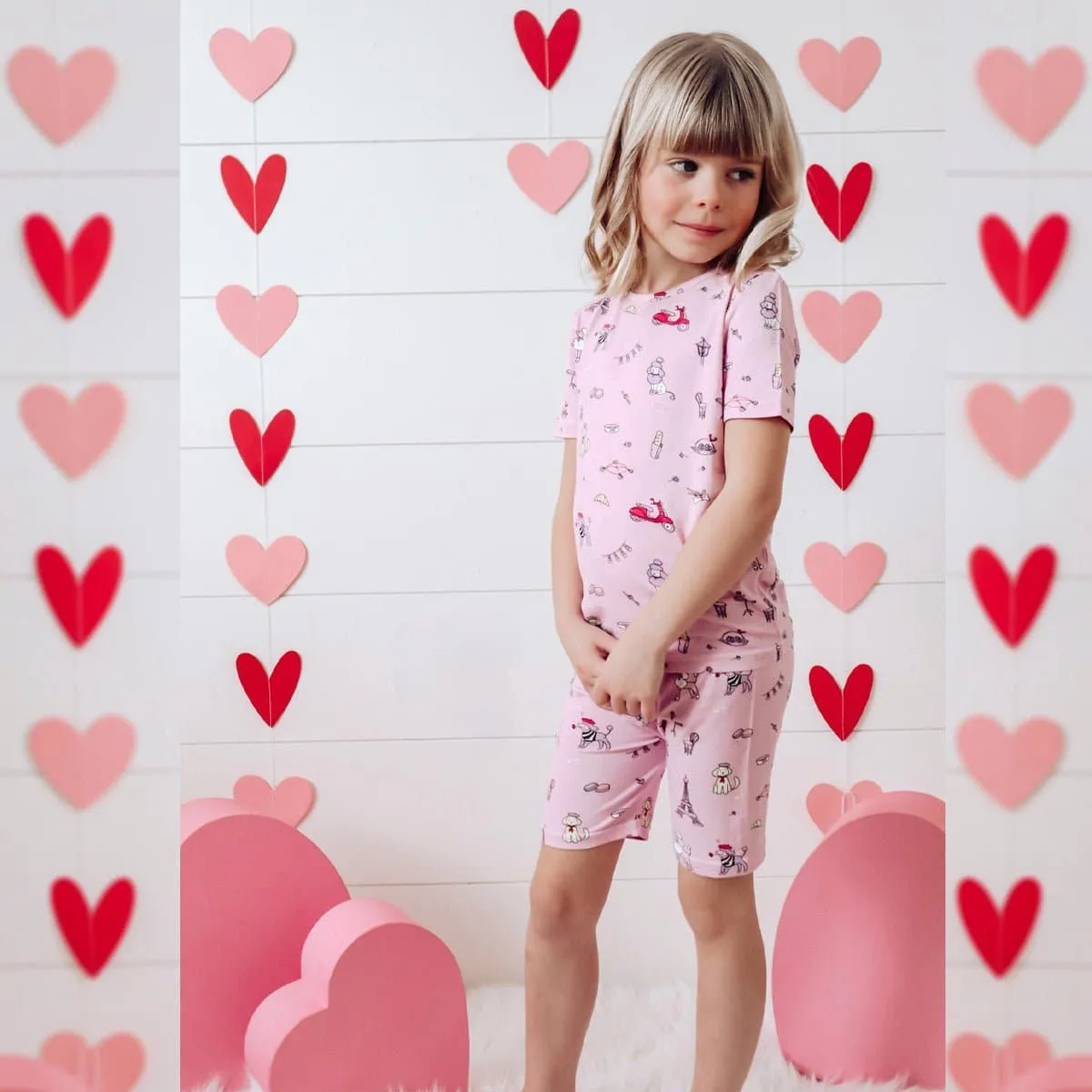 French Poodle Bamboo Kids Short Set