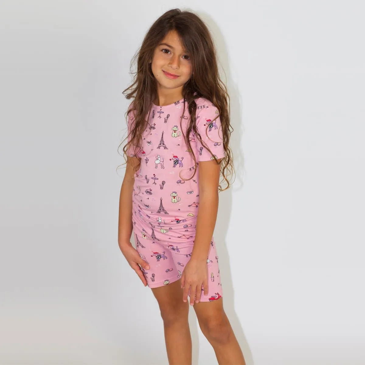 French Poodle Bamboo Kids Short Set