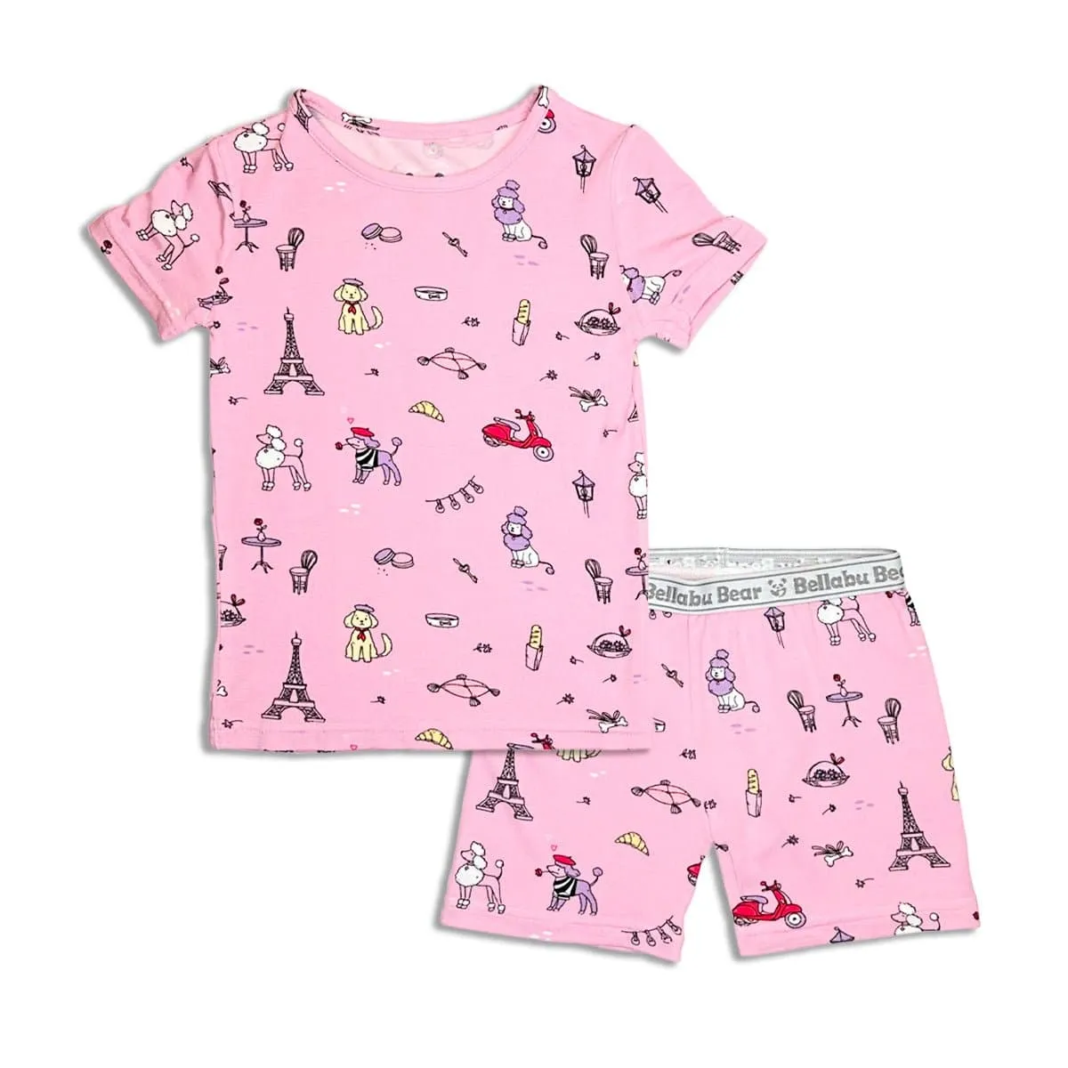 French Poodle Bamboo Kids Short Set