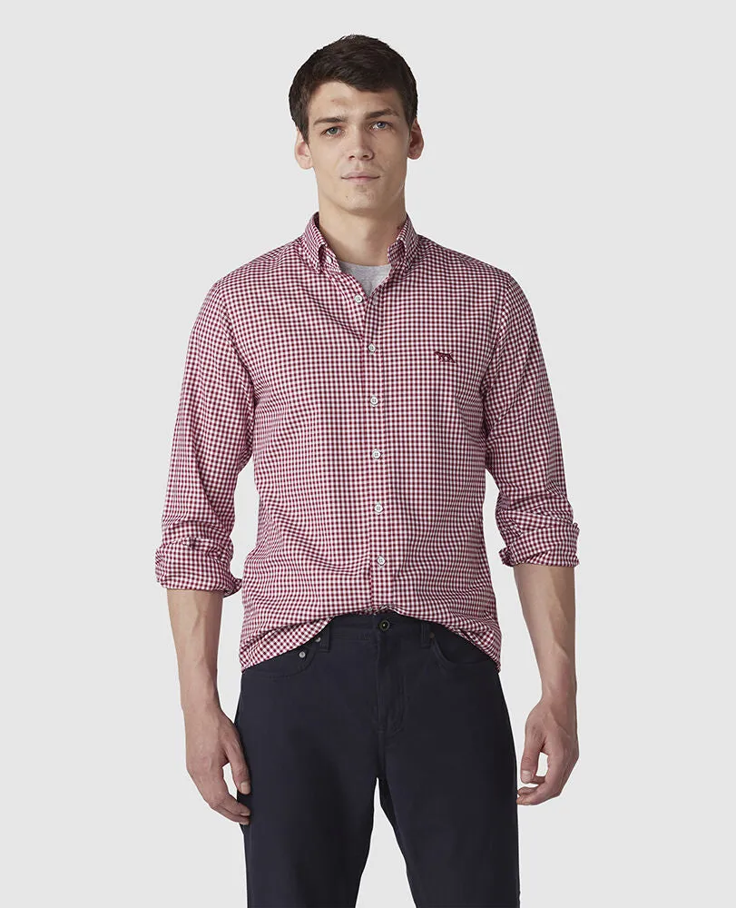 Gunn Check Oxford Shirt - Sports Fit - Claret