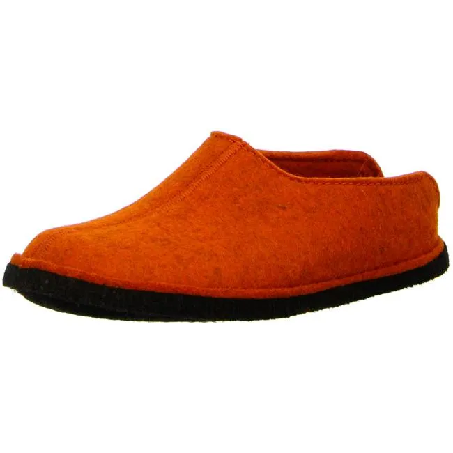 Haflinger Slippers orange female Sandals Clogs Wool felt Flair Smily