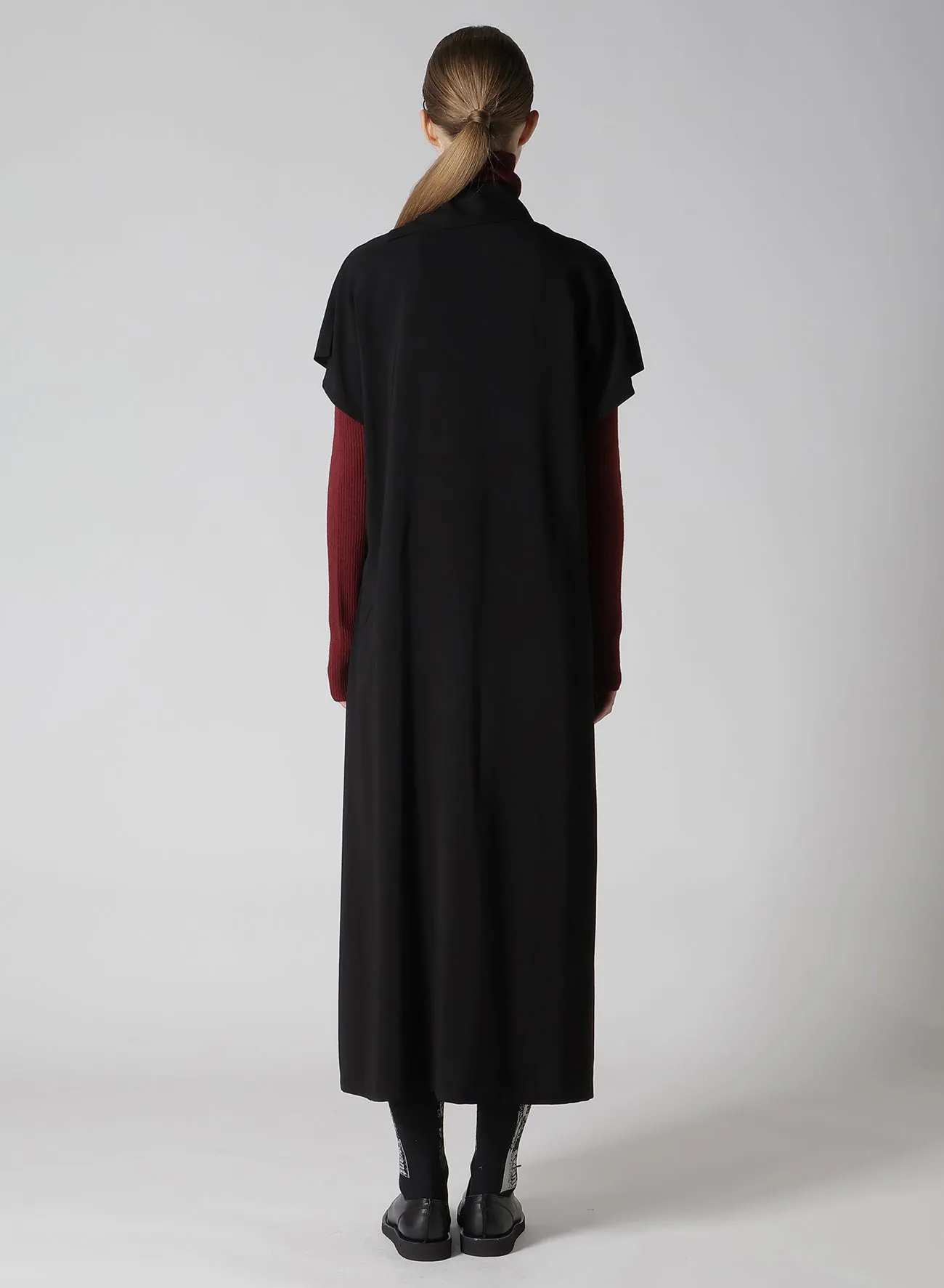 HARD TWISTED GABARDINE FRENCH SLEEVE DRESS