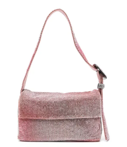 IRIDESCENT RHINESTONE EMBELLISHED SHOULDER BAG