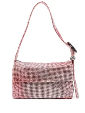 IRIDESCENT RHINESTONE EMBELLISHED SHOULDER BAG