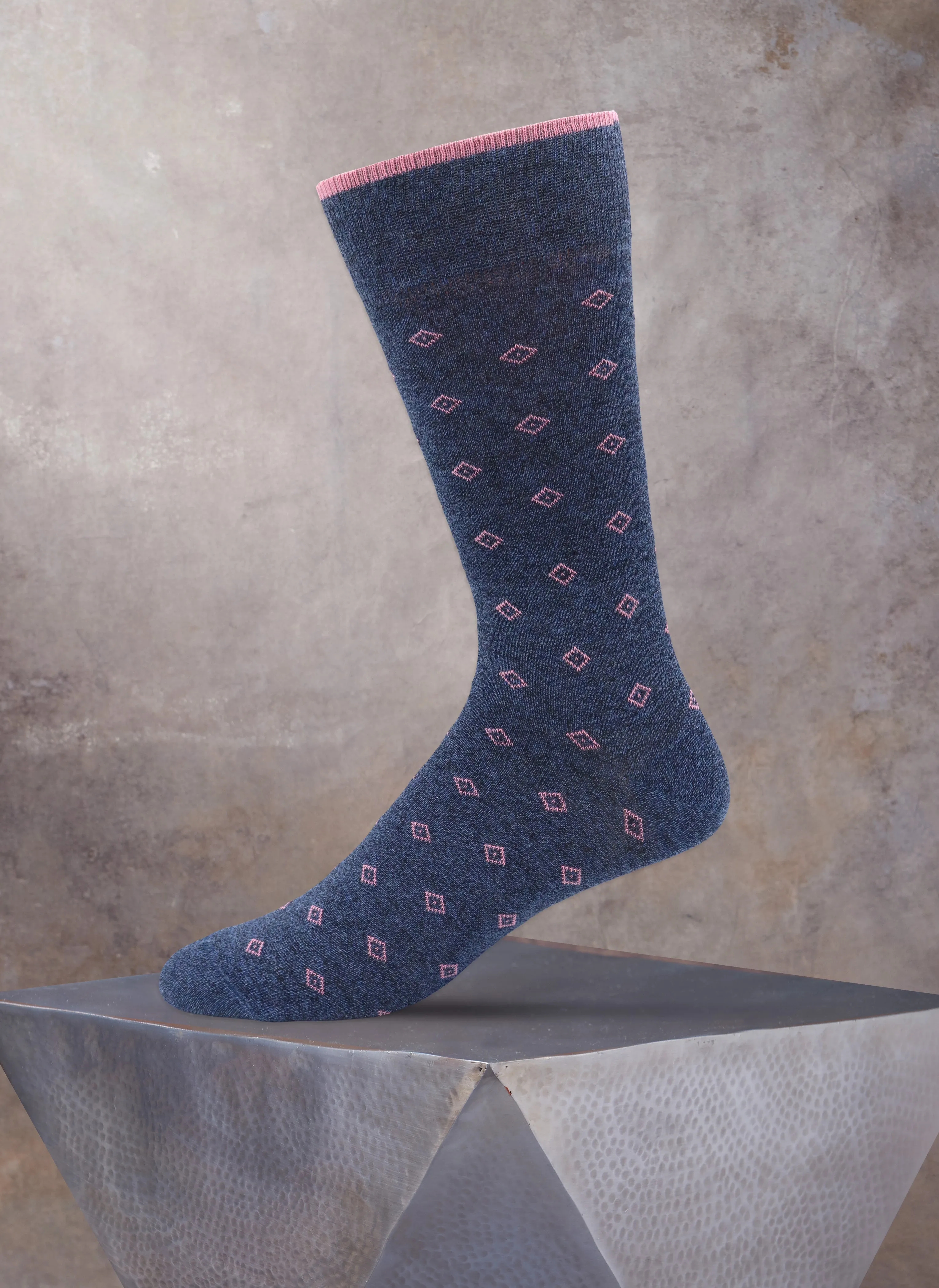 Jaspe Small Diamonds Sock in Denim