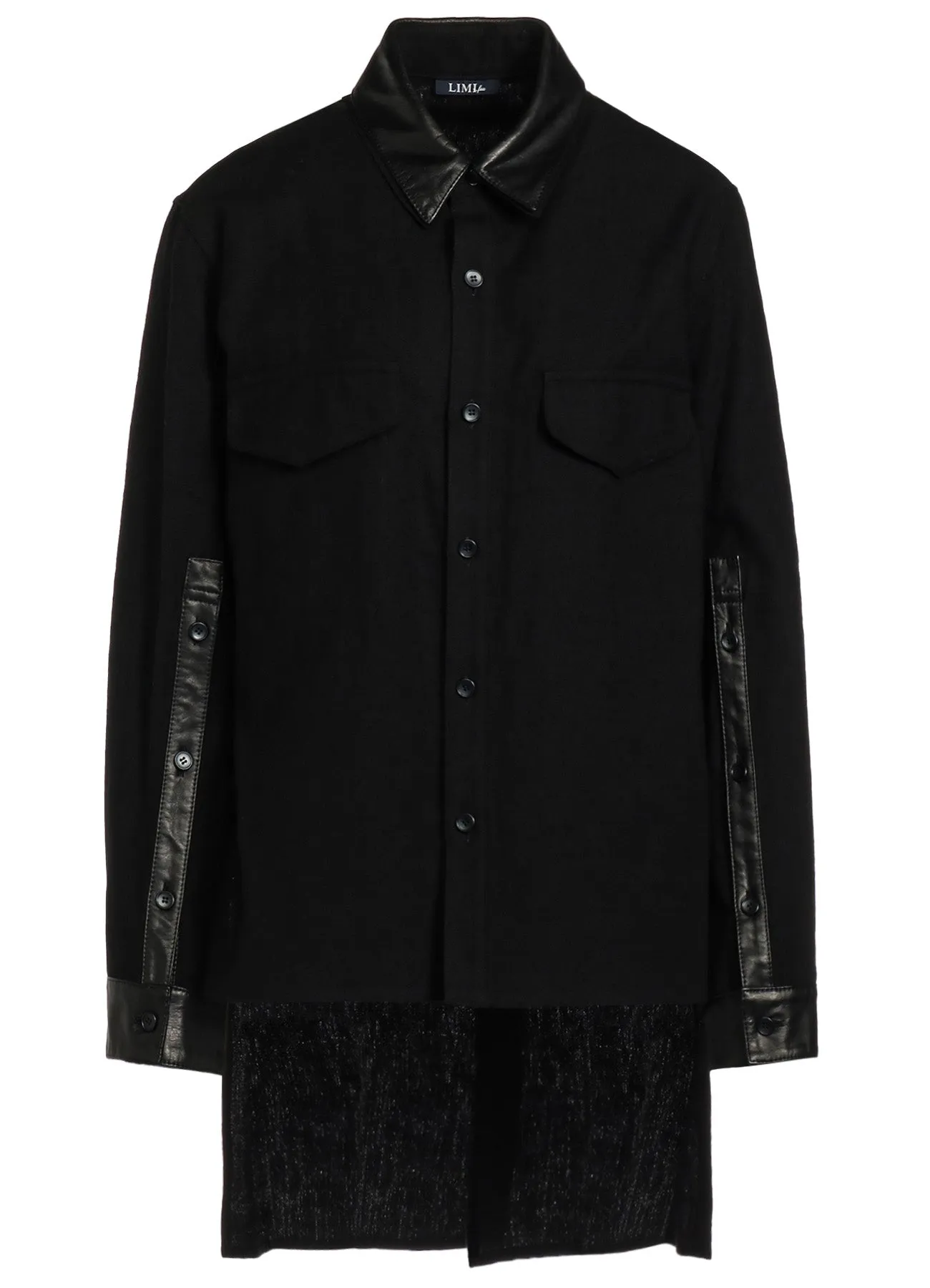 LIGHT SERGE LAYERED COLLAR SHIRT