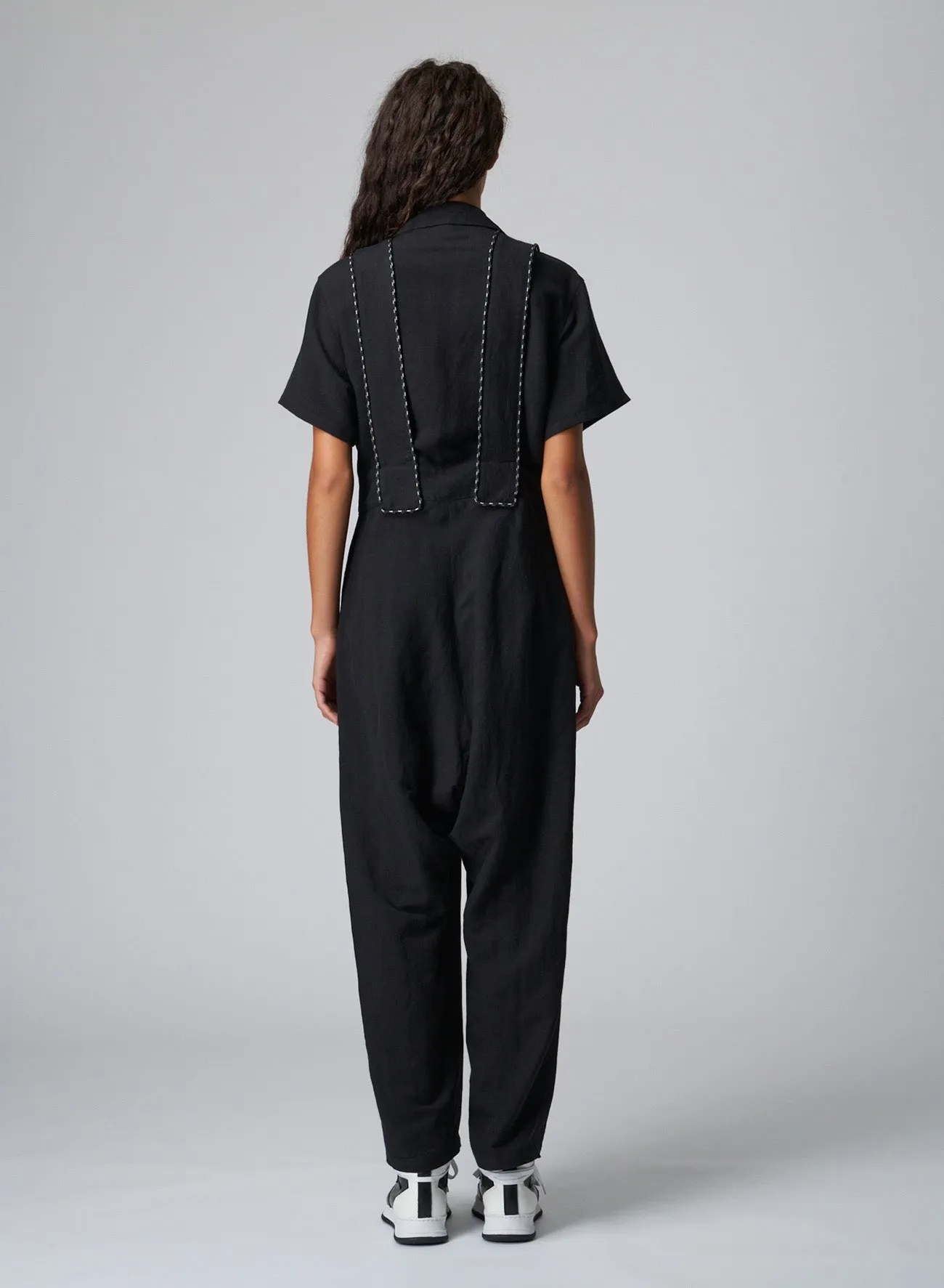 LINEN/RAYON CANVAS JUMPSUIT