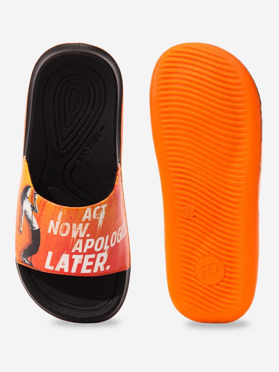 Men's Active Graphic Orange Slider (ID5204)