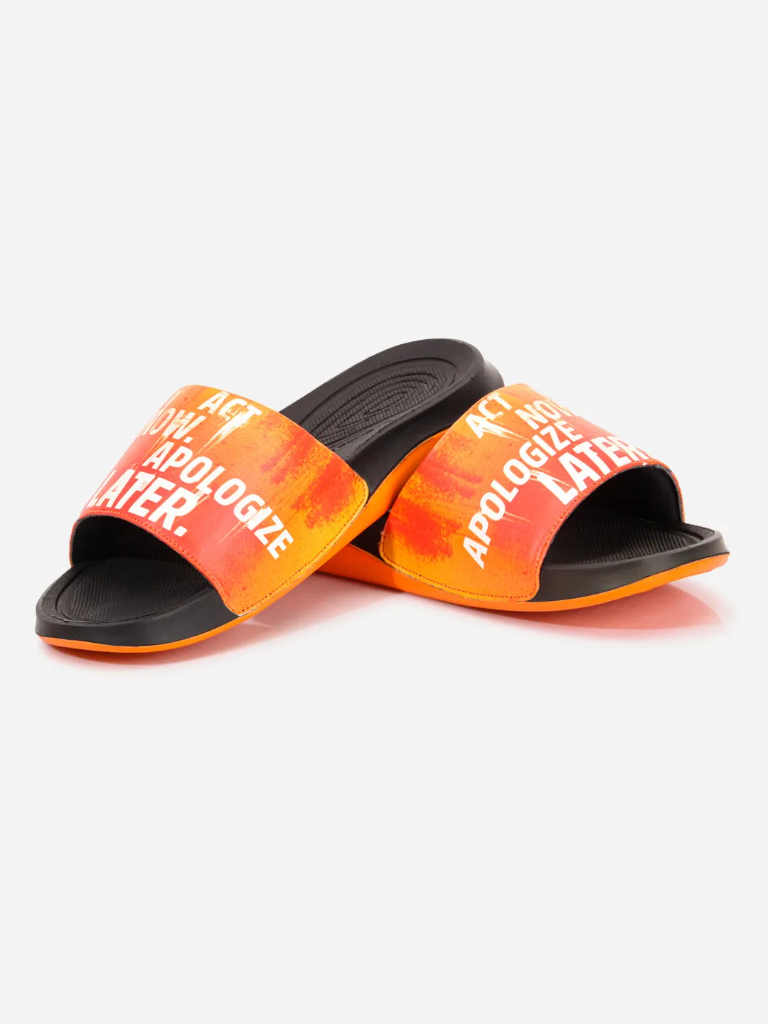 Men's Active Graphic Orange Slider (ID5204)